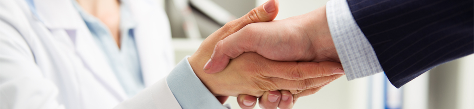 handshake between vet and business partner